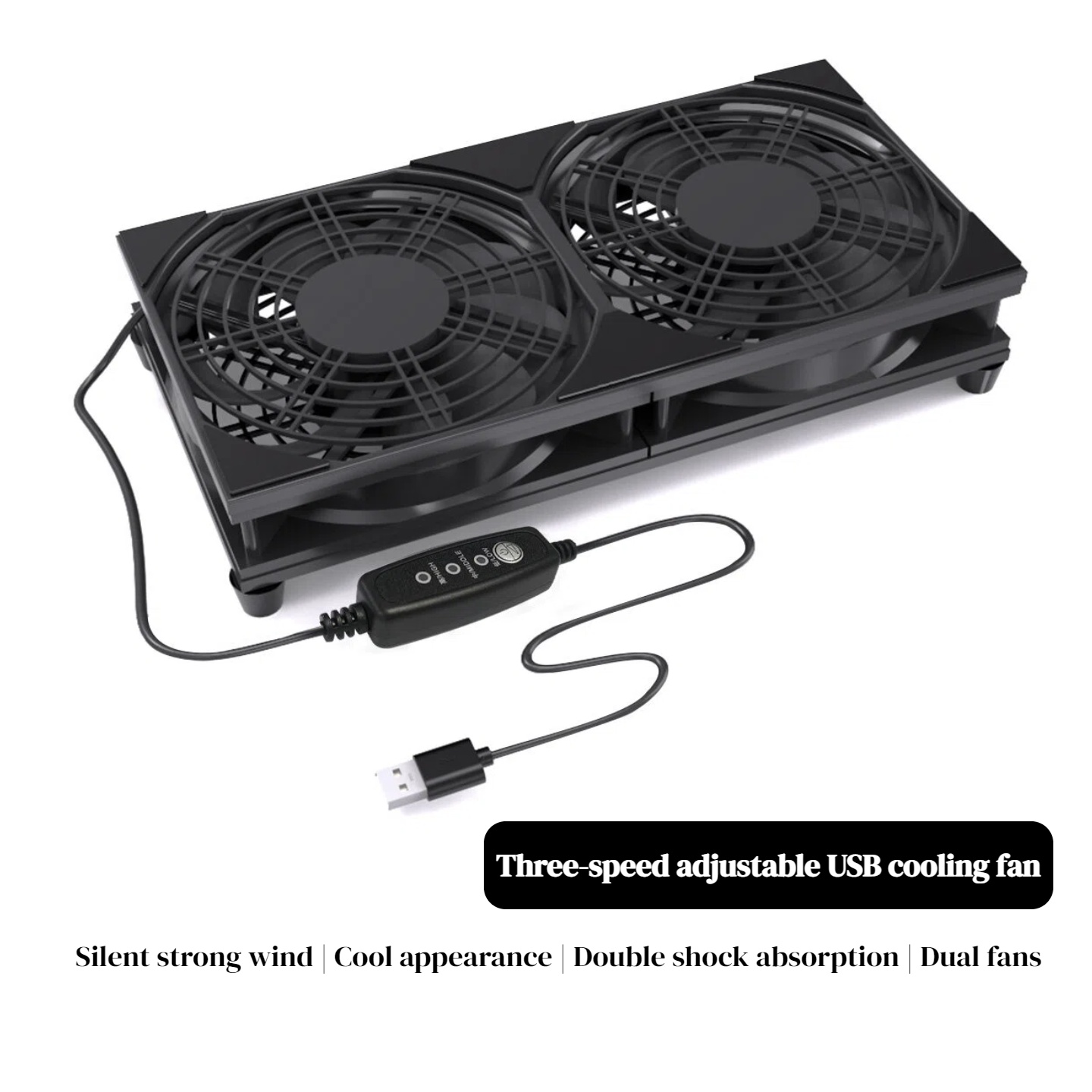 Pc Gaming Rgb - Dual USB Cooling Fan with 3-Speed