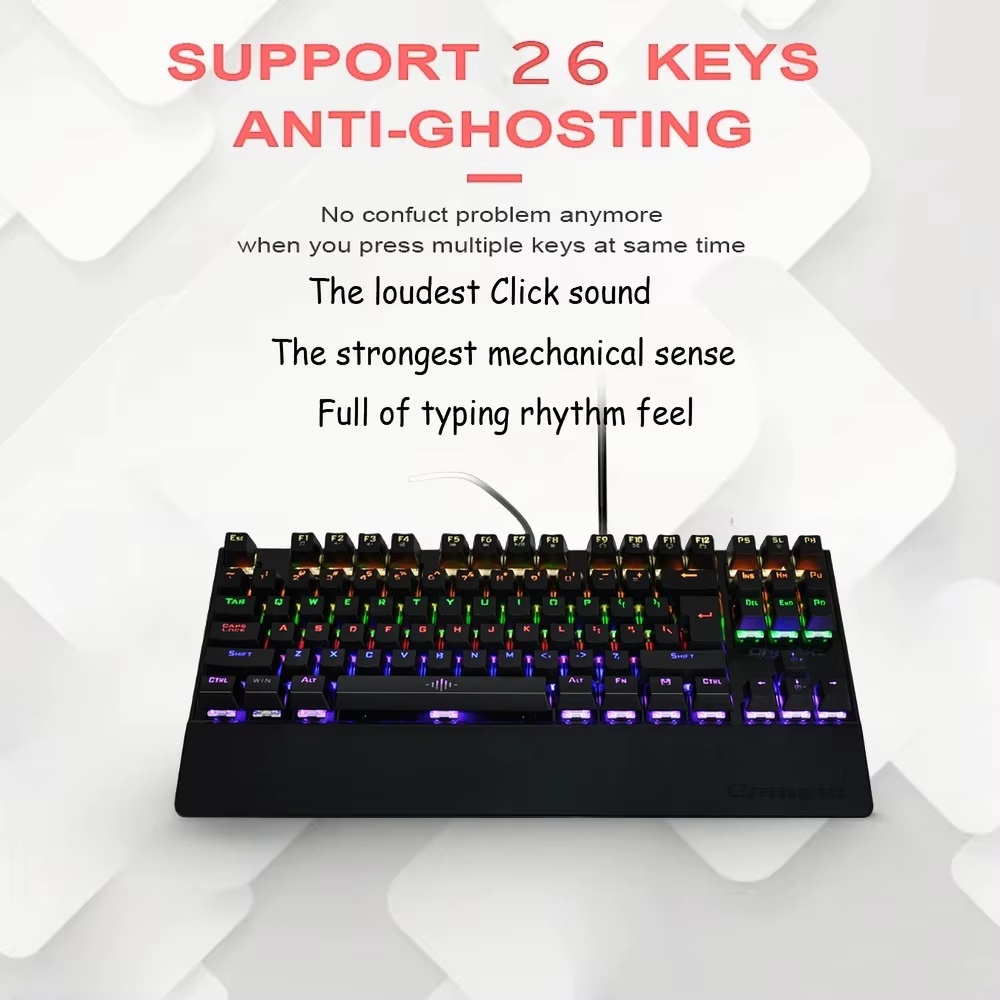Anti-Ghosting Keyboard - Mechanical Keyboard 26-Key Anti-Ghosting RGB Backlight