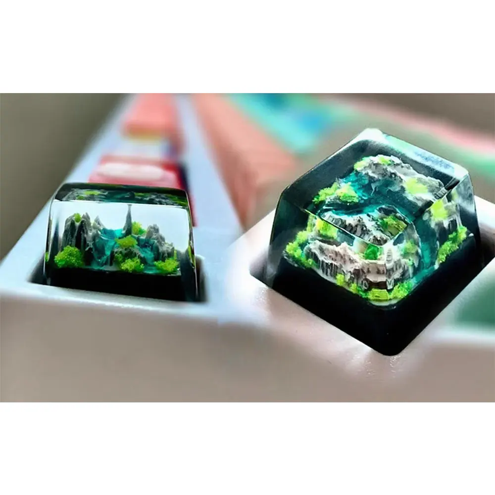 Pc Gaming Essentials - Mountain and Sea Keycaps Artisan Resin