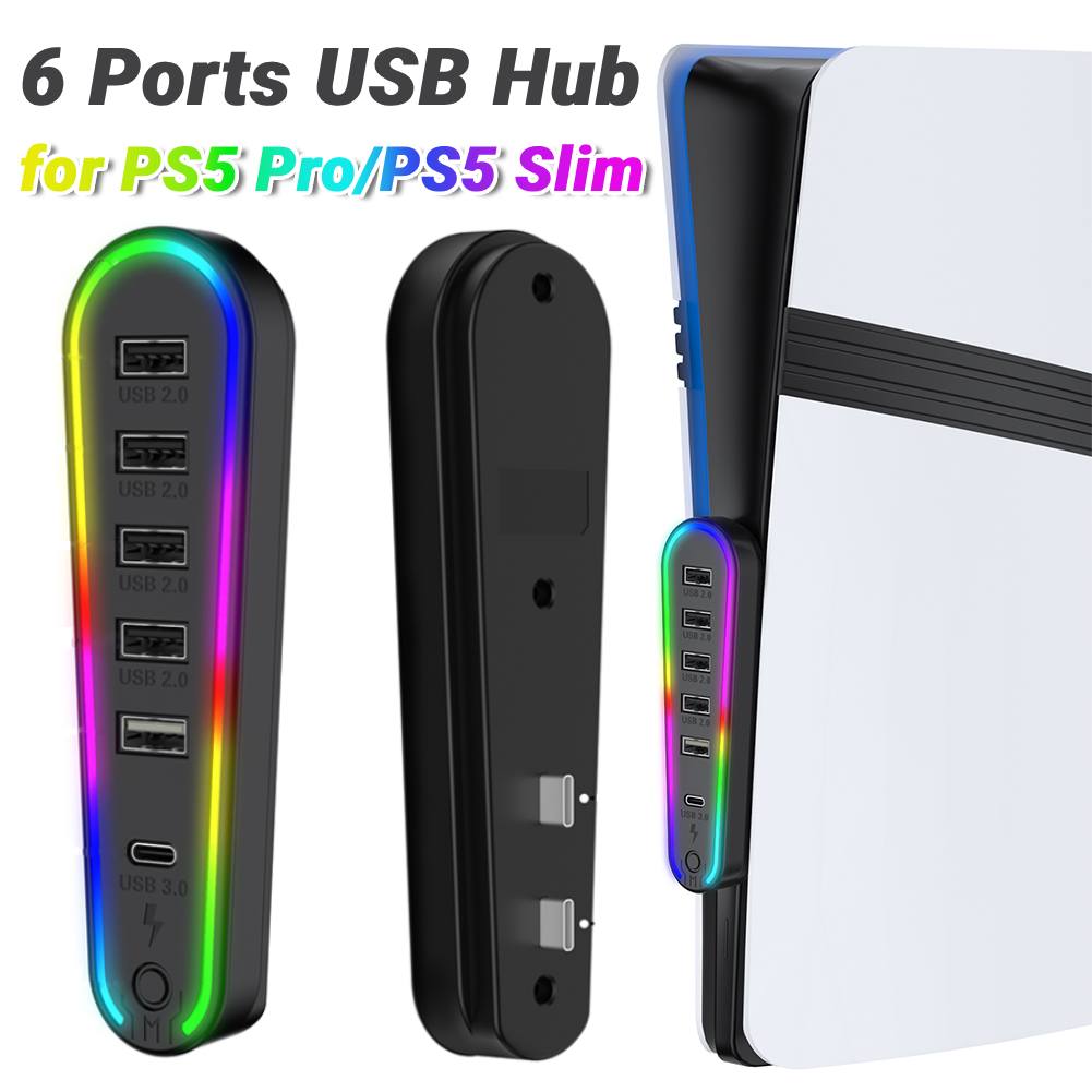 Usb Hub Gaming - 6 Ports USB Hub with RGB