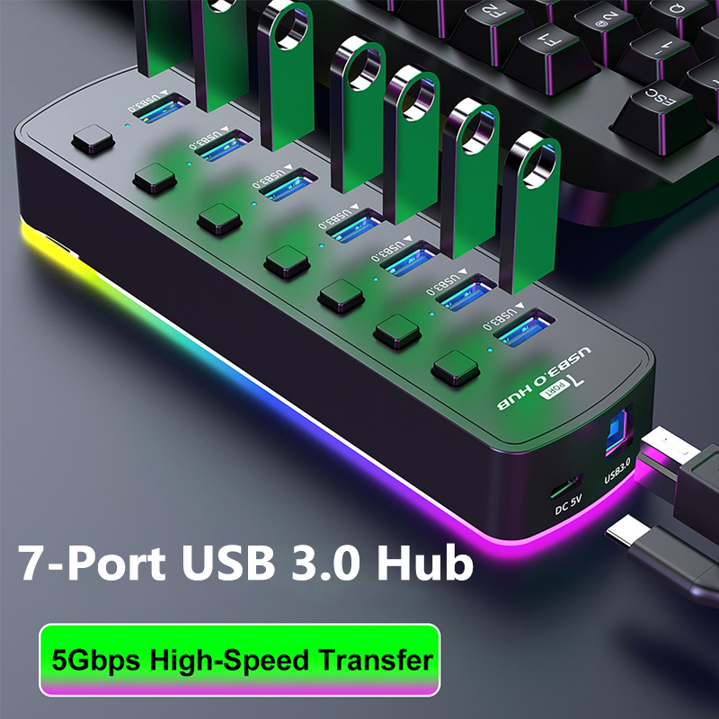 5Gbps High Speed Transfer 7 Po - огляд і ціна Usb Hub Gaming