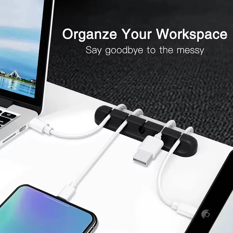 Silicone USB Cable Clip Winder - огляд і ціна Desk Cable Organizer