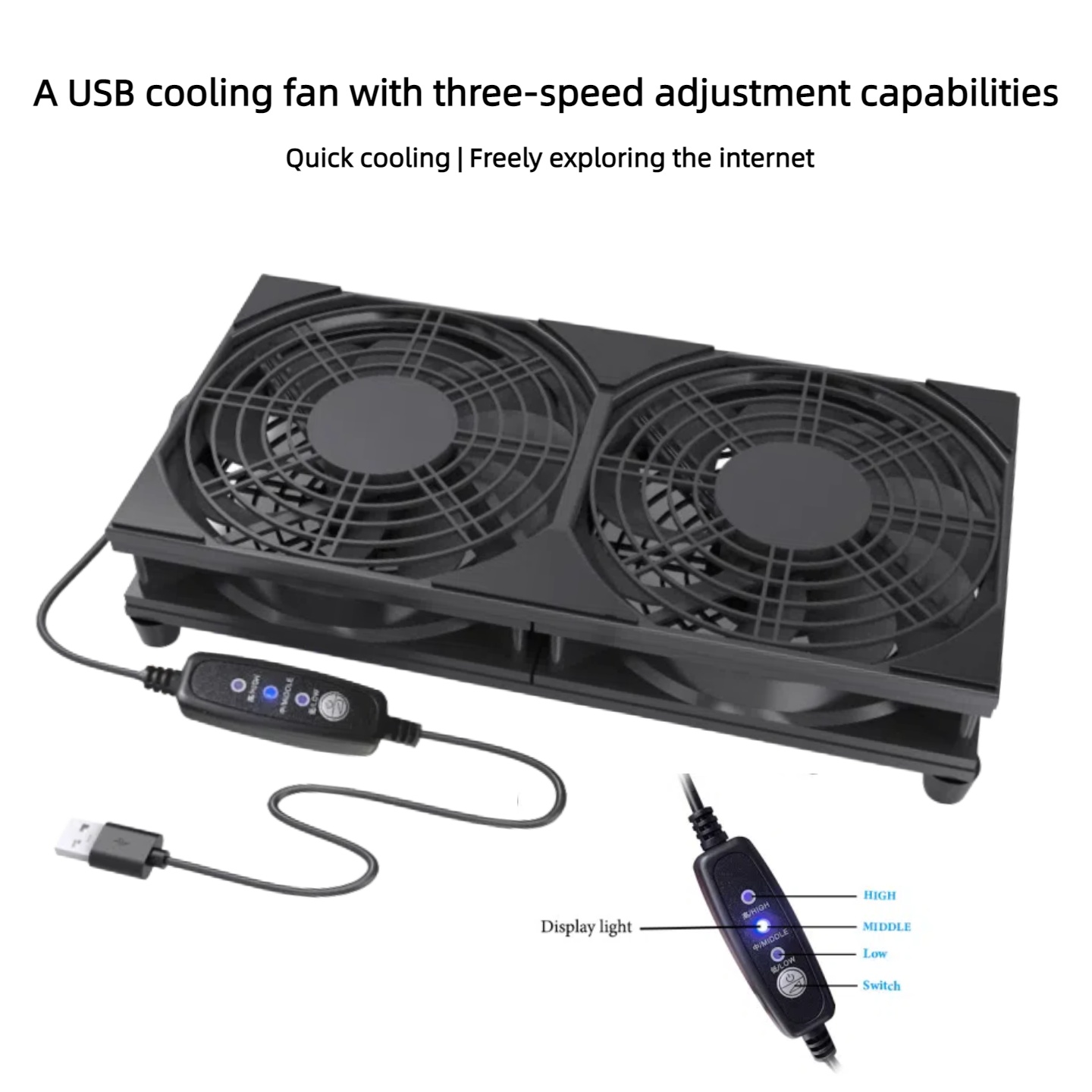 Dual USB Cooling Fan with 3-Sp - огляд і ціна Pc Gaming Rgb
