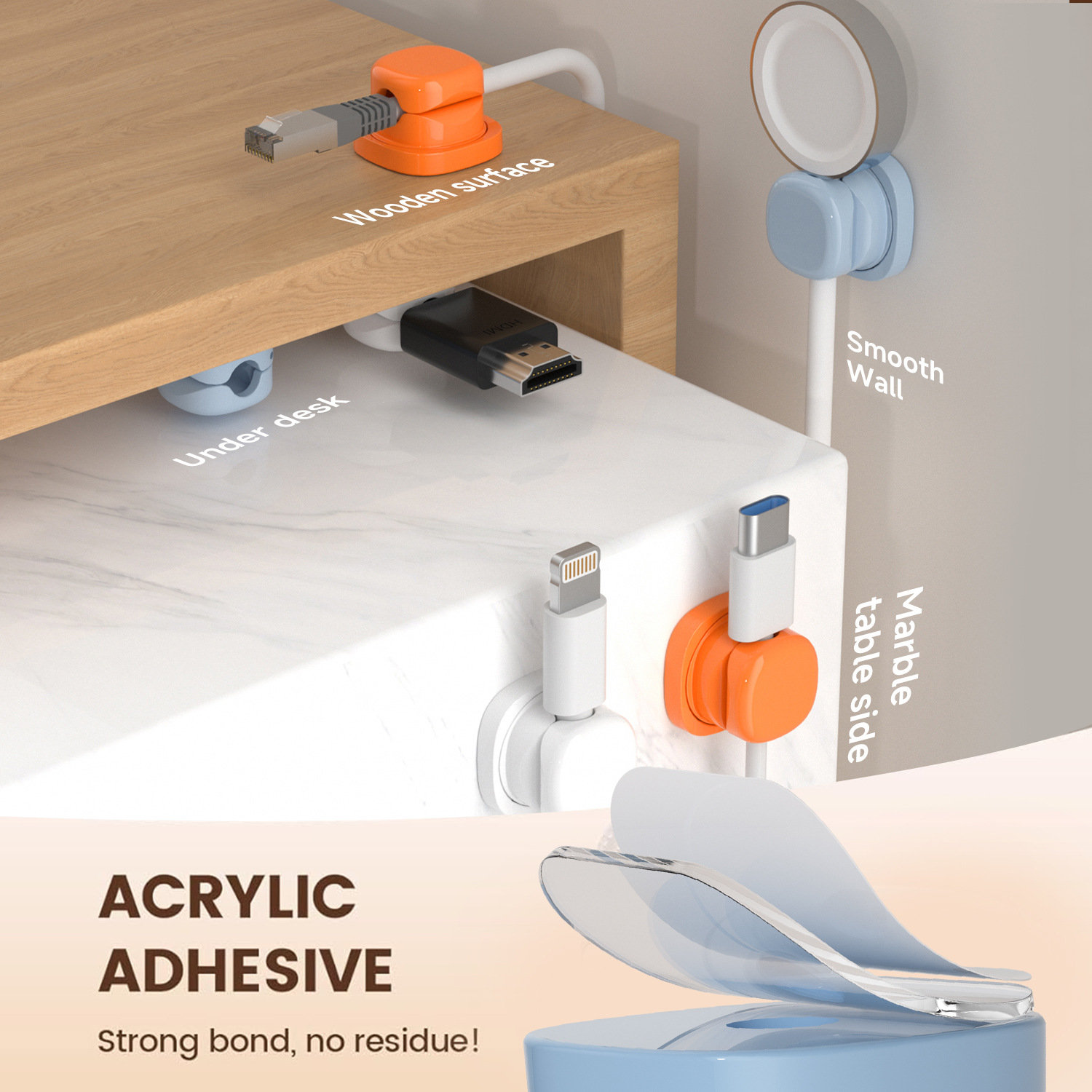 adhesive cable organizer Cable - огляд і ціна Desk Cable Organizer