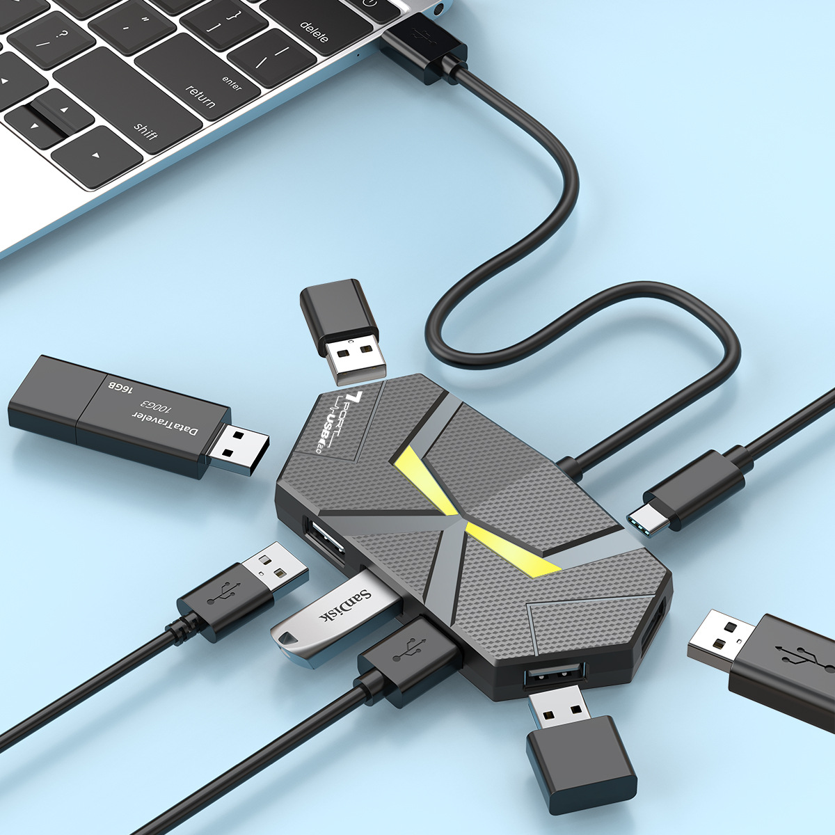 0.6CM/1.2M HUB 7-port Compatib - огляд і ціна Usb Hub Gaming