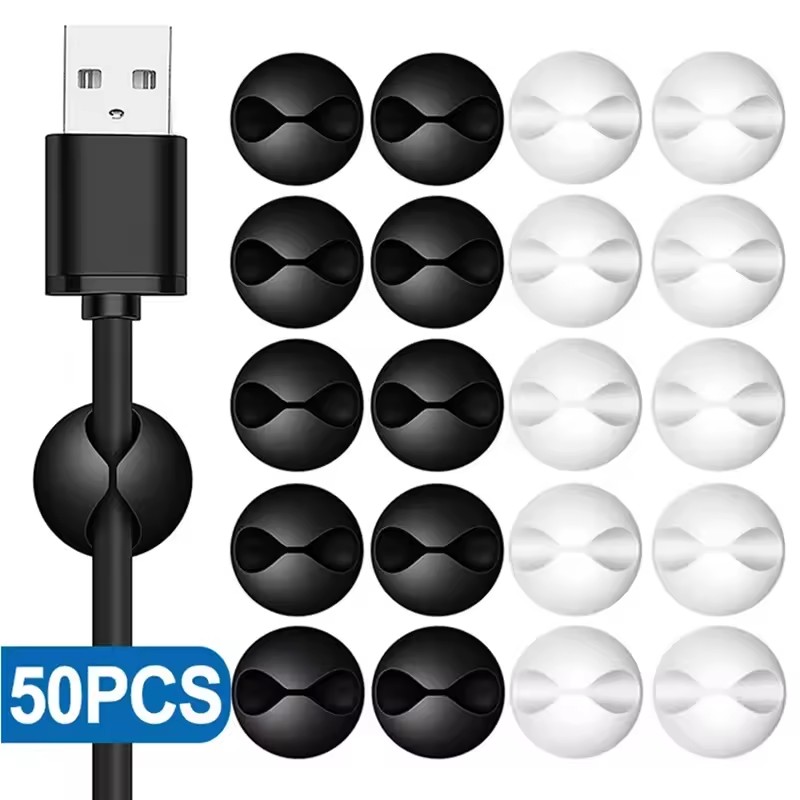 5/50Pcs Desktop Wall Cable Cli - огляд і ціна Desk Cable Organizer