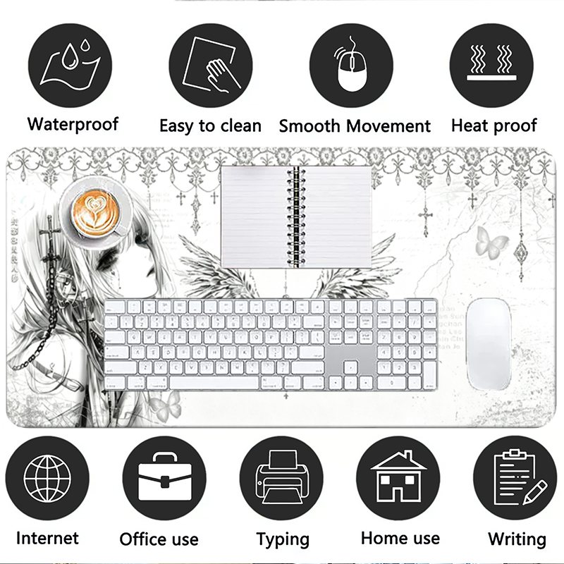 Leather Mousepad Black White A - огляд і ціна Gaming Pc Equipment