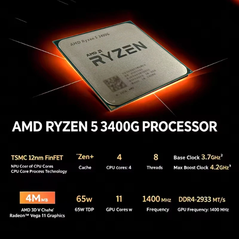 AMD Ryzen 5 3400G AM4 Desktop  - огляд і ціна Amd Cpu Ryzen 5