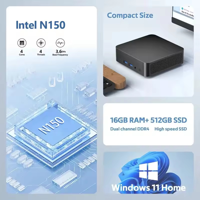 2026 Intel N150 Mini PC Portab - огляд і ціна Pc Gaming Ram 32Gb